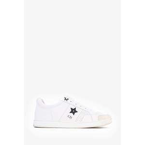 Christian Dior White Leather/Suede Star Sneakers Size 37